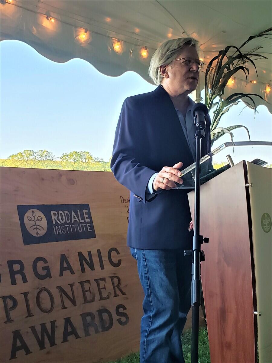 Jay Feldman at the Rodale Institute's Organic Pioneer Awards celebration in Kutztown, PA on September 11, 2021.